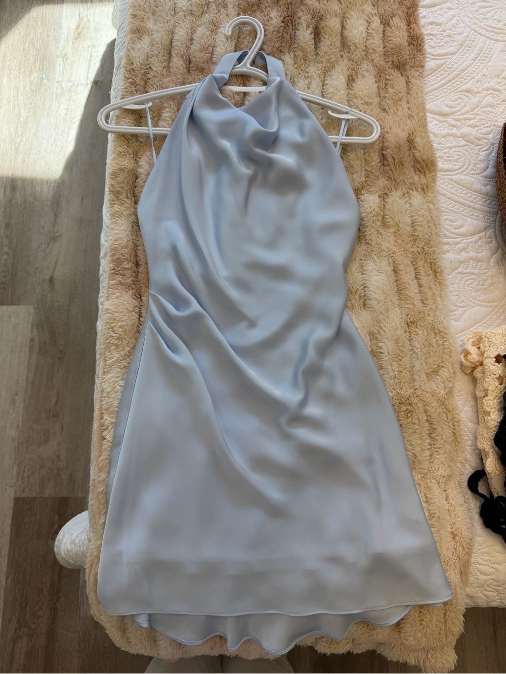 Aritzia Audience Satin Mini Dress in Glimmer🩵